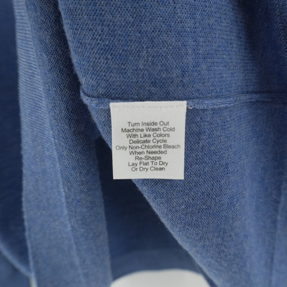 Joseph Abboud Quarter Zip Sweater Mens XL Blue Extra Fine Merino Wool Mock Neck - Picture 3 of 7
